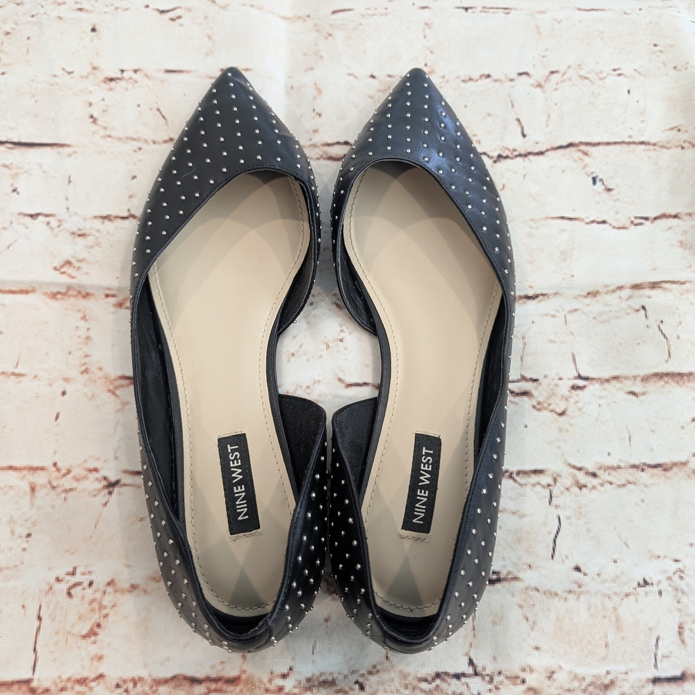 🎉 SALE 🎉 Nine West Black Studded Women's Flats - Picture 7 of 7